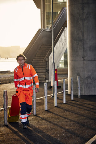 Fristads High vis green werkbroek klasse 2 2641 Hi-vis oranje/grijs
