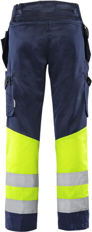 Fristads High vis green werkbroek klasse 1 2640 Hi-vis geel/marineblauw