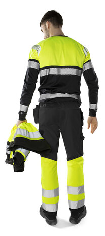 Fristads High vis green werkbroek klasse 1 2640 Hi-vis geel/zwart