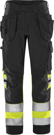 Fristads High vis green werkbroek klasse 1 2640 Hi-vis geel/zwart