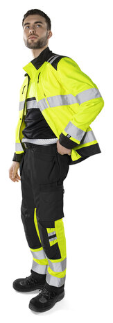 Fristads High vis green werkbroek klasse 1 2640 Hi-vis geel/zwart