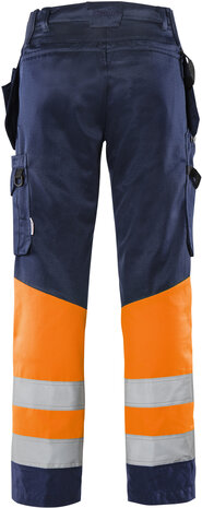 Fristads High vis green werkbroek klasse 1 2640 Hi-vis oranje/marineblauw