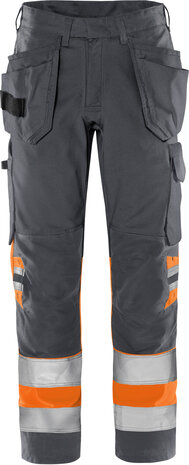 Fristads High vis green werkbroek klasse 1 2640 Hi-vis oranje/grijs