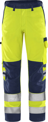 Fristads High vis green broek klasse 2 2651 Hi-vis geel/marineblauw
