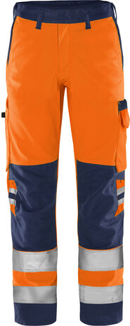 Fristads High vis green broek klasse 2 2651 Hi-vis oranje/marineblauw