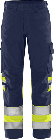 Fristads High vis green broek klasse 1 2649 Hi-vis geel/marineblauw