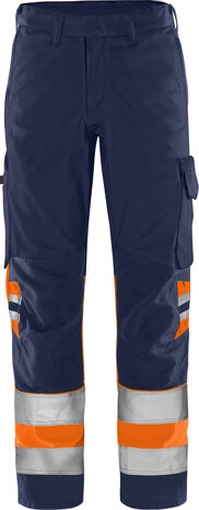 Fristads High vis green broek klasse 1 2649 Hi-vis oranje/marineblauw