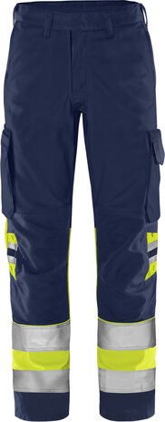 Fristads High vis green broek klasse 1 2668 Hi-vis geel/marineblauw
