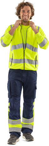 Fristads High vis green broek klasse 1 2668 Hi-vis geel/marineblauw