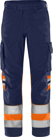 Fristads High vis green broek klasse 1 2668 Hi-vis oranje/marineblauw