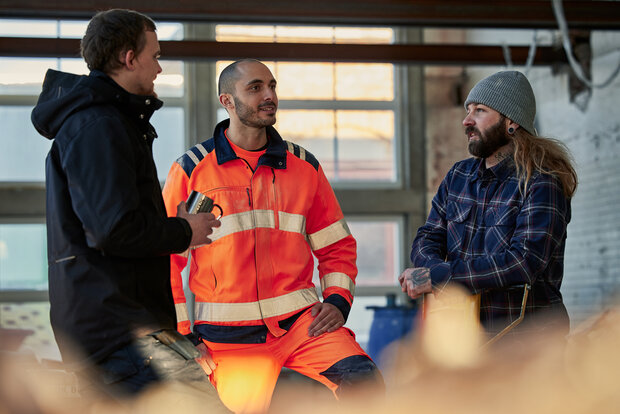 Fristads High vis green jack klasse 3 4067 Hi-vis geel/marineblauw