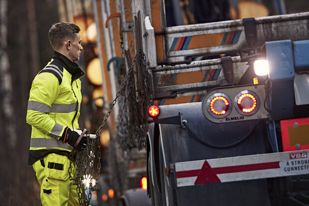 Fristads High vis green jack klasse 3 4067 Hi-vis geel/marineblauw