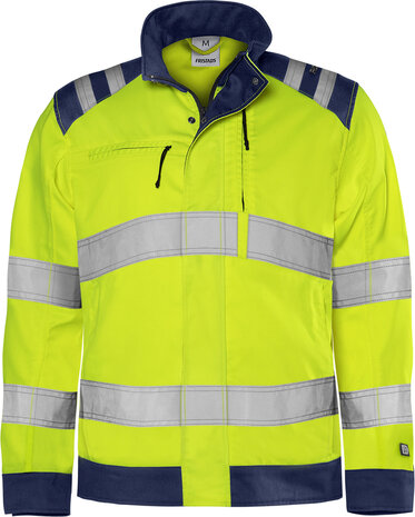 Fristads High vis green jack klasse 3 4067 Hi-vis geel/marineblauw
