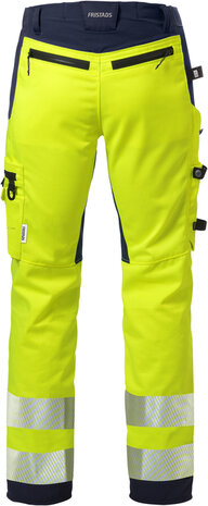 Fristads High vis werkbroek stretch klasse 2 2707 Hi-vis geel/marineblauw