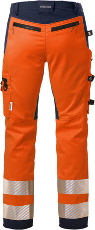 Fristads High vis werkbroek stretch klasse 2 2707 Hi-vis oranje/marineblauw