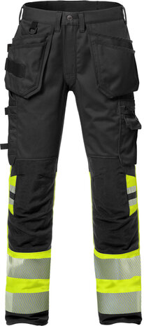 Fristads High vis werkbroek stretch klasse 1 2706 Hi-vis geel/zwart