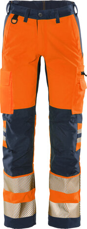 Fristads High vis werkbroek klasse 2 Flexforce Hi-vis oranje/marineblauw