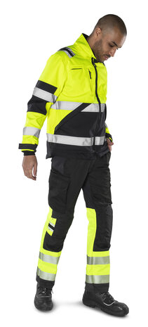 Fristads High vis broek stretch klasse 1 2705 Hi-vis geel/zwart