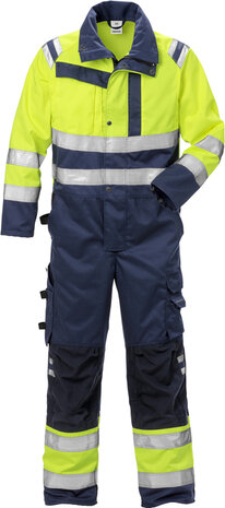 Fristads High vis overall klasse 3 8026 Hi-vis geel/marineblauw