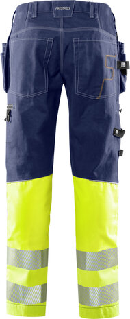 Fristads High vis werkbroek stretch klasse 1 2608 Hi-vis geel/marineblauw