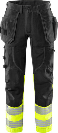 Fristads High vis werkbroek stretch klasse 1 2608 Hi-vis geel/zwart