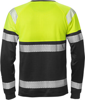 Fristads High vis T-shirt met lange mouwen klasse 1 7519 Hi-vis geel/zwart