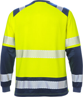 Fristads High vis T-shirt lange mouwen klasse 2 7457 Hi-vis geel/marineblauw