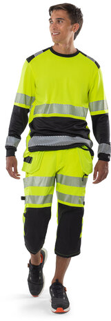Fristads High vis T-shirt lange mouwen klasse 2 7457 Hi-vis geel/zwart