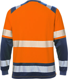 Fristads High vis T-shirt lange mouwen klasse 2 7457 Hi-vis oranje/marineblauw