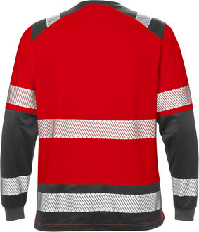 Fristads High vis T-shirt lange mouwen klasse 2 7457 Hi-vis rood/zwart