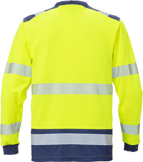 Fristads High vis T-shirt lange mouw klasse 3 7724 Hi-vis geel/marineblauw