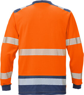 Fristads High vis T-shirt lange mouw klasse 3 7724 Hi-vis oranje/marineblauw