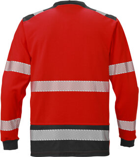 Fristads High vis T-shirt lange mouw klasse 3 7724 Hi-vis rood/zwart