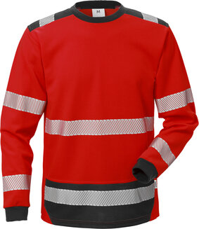 Fristads High vis T-shirt lange mouw klasse 3 7724 Hi-vis rood/zwart