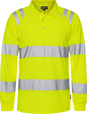 Fristads Hogezichtbaarheids poloshirt met lange mouw klasse 3 7864 Hi-vis geel