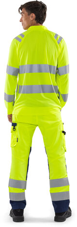 Fristads Hogezichtbaarheids poloshirt met lange mouw klasse 3 7864 Hi-vis geel
