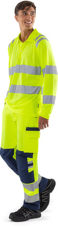 Fristads Hogezichtbaarheids poloshirt met lange mouw klasse 3 7864 Hi-vis geel
