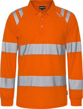 Fristads Hogezichtbaarheids poloshirt met lange mouw klasse 3 7864 Hi-vis oranje