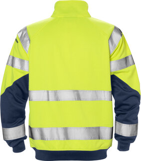 Fristads High vis sweatjack klasse 3 7426 Hi-vis geel/marineblauw
