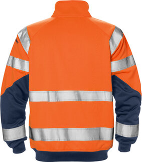 Fristads High vis sweatjack klasse 3 7426 Hi-vis oranje/marineblauw
