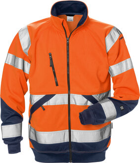 Fristads High vis sweatjack klasse 3 7426 Hi-vis oranje/marineblauw