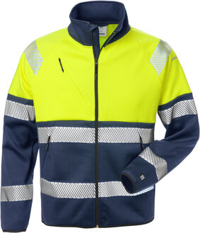 Fristads High vis sweatjack klasse 1 4517 Hi-vis geel/marineblauw