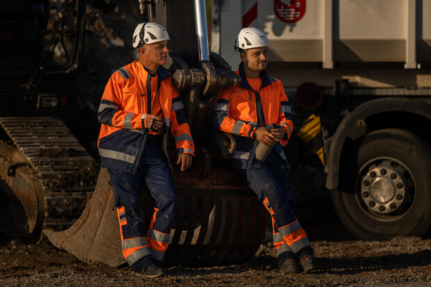 Fristads High vis softshelljack klasse 2 4083 Hi-vis geel/marineblauw