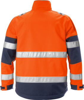 Fristads High vis softshelljack klasse 2 4083 Hi-vis oranje/marineblauw
