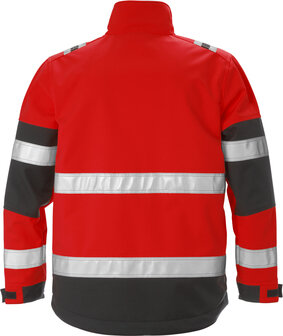 Fristads High vis softshelljack klasse 2 4083 Hi-vis rood/zwart