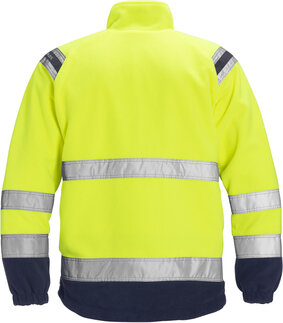 Fristads High vis fleecejack winddicht klasse 3 4041 Hi-vis geel/marineblauw