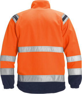 Fristads High vis fleecejack winddicht klasse 3 4041 Hi-vis oranje/marineblauw