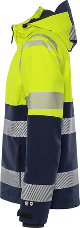 Fristads Hogezichtbaarheids stretch shelljack klasse 2 4690 Hi-vis geel/marineblauw