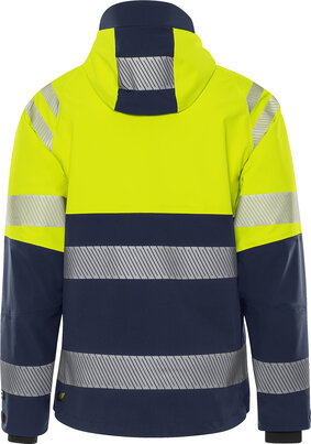 Fristads Hogezichtbaarheids stretch shelljack klasse 2 4690 Hi-vis geel/marineblauw