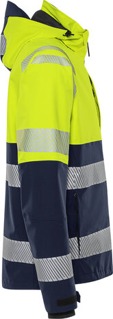 Fristads Hogezichtbaarheids stretch shelljack klasse 2 4690 Hi-vis geel/marineblauw